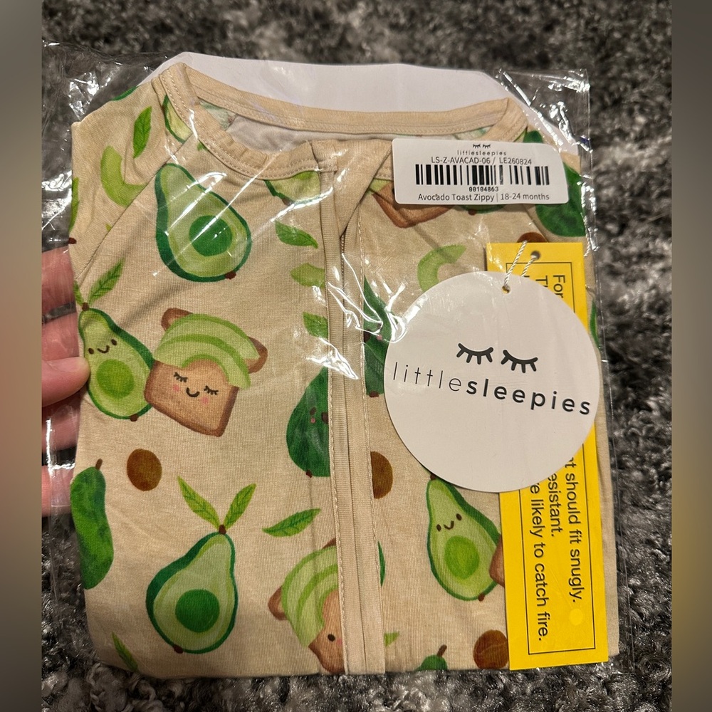 Little Sleepies avocado toast zippy 18-24mos